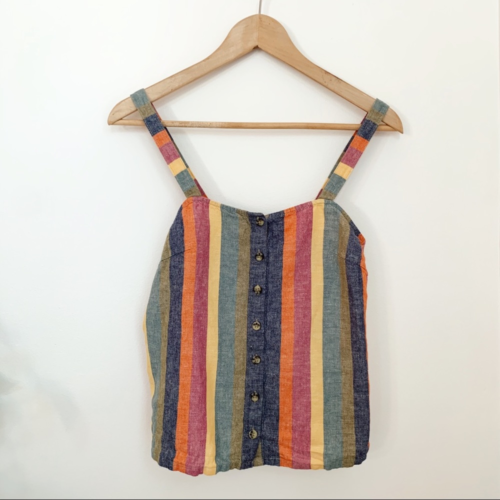 Madewell | Rainbow Stripe Button-Front Tank